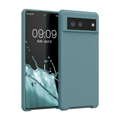 Abbildung von kwmobile Hülle kompatibel mit Google Pixel 6 Silikon Handy Case Handyhülle weiche Oberfläche kabelloses Laden Antique Stone