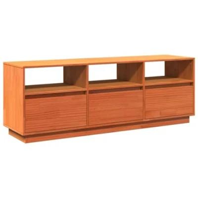 Abbildung von vidaXL TV Schrank, Fernsehschrank mit Stauraum, Fernsehtisch für Wohnzimmer Schlafzimmer, Lowboard Möbel, Modern, Massivholz Kiefer