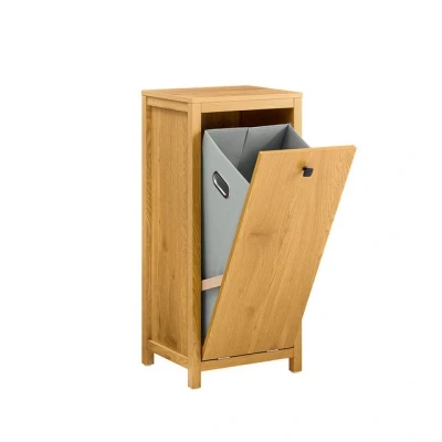 Abbildung von SoBuy Wäscheschrank BZR96 Wäschesammler mit ausklappbarem Wäschetruhe Wäschekorb Badschrank