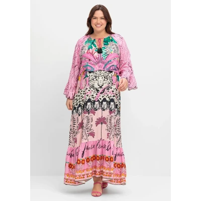 Abbildung von Sheego Maxikleid &quot;Große Größen&quot;, mit weiten Ärmeln und Volantabschluss