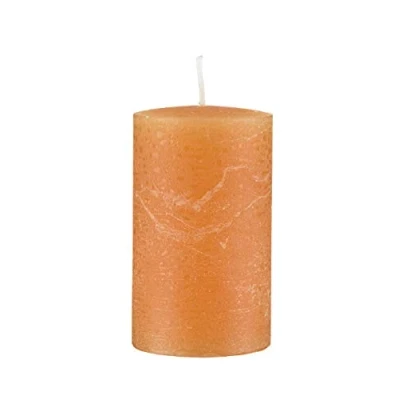 Abbildung von Kopschitz durchgefärbte Rustica Kerze, Stumpenkerzen Orange, 10 x 7 cm, 1 Stück, rußarm, tropffrei