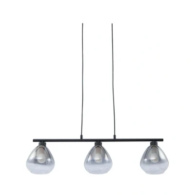 Abbildung von Lindby Hängeleuchte Pendura, schwarz, Glas, Länge 75 cm
