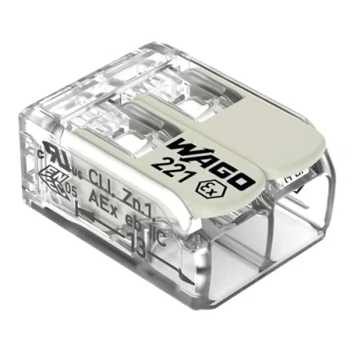 Abbildung von WAGO Verbindungsklemmen 221 682 2 Leiter, bis 6 mm², 50 Stück, COMPACT Kabelverbinder mit Hebeln für alle Leiterarten weltweit, bestätigte Anwendungssicherheit