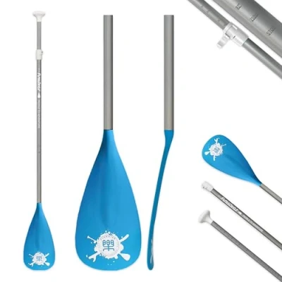 Abbildung von FunWater SUP Paddel 3 teiliges, Verstellbares Stand Up Paddle Board Leichtes und Schwimmendes Paddelboard Ruder Langlebig Verstaubar, Verstärkte Nylonblätter Effizienter Schlag