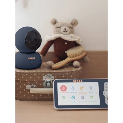 Abbildung von BÉABA, Babyphone, 2 in 1 Video Bildschirm/Gewidmete Mobile App, HD Kamera, 360 Drehung, Nachtsicht, Walkie Talkie, Schlaflieder, Temperatur und Luftfeuchtigkeitskontrolle,Zen Premium Blau