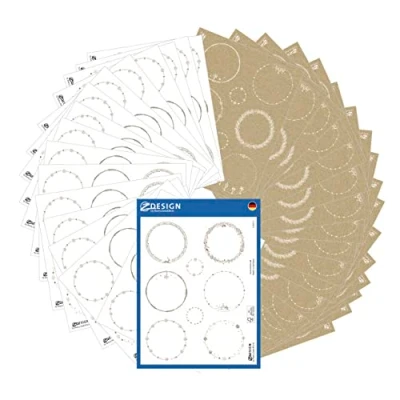 Abbildung von AVERY Zweckform Set Aufkleber Weihnachten rund 204 Stück (Ø48mm, Weihnachtssticker, Deko Weihnachten, Geschenke, Karten, Tüten, Produktaufkleber in Weiß und Kraftpapier, handbeschriftbar) Art. 51051