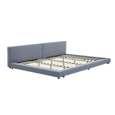 Abbildung von Home Deluxe Bett mit Ablage GALAXIS Farbe: Grau, Größe: 270 x 200, Matratze H3 / H4 I Familienbett Polsterbett Doppelbett