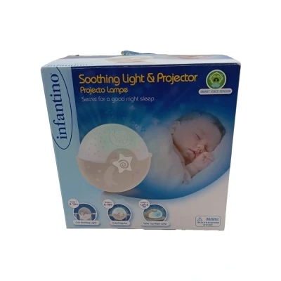 Abbildung von Infantino Soothing Light &amp; Projector in Grau Sanftes Einschlaflicht mit Sternenhimmel Projektor, Schlafliedern und beruhigenden Klängen, 1 Stück (1er Pack)