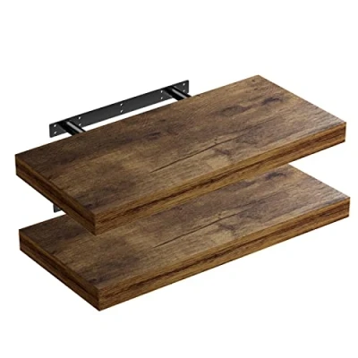 Abbildung von Casaria Wandregal, Dunkle Eiche mit Halterung 50 110 cm Schwebend 15 kg Tragkraft
