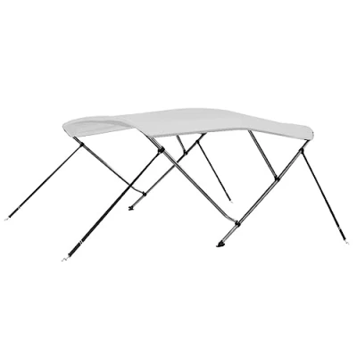 Abbildung von vidaXL 3 Bow Bimini Top Anti Mehltau Verdeck Bootsverdeck Boot Sonnendach Sonnenverdeck Sonnensegel Sonnenschutz Weiß 183x180x137cm