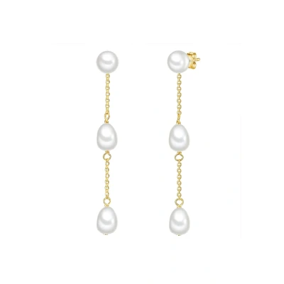 Abbildung von Valero Pearls Damen Ohrhänger aus 925/ Sterling Silber mit Süßwasser Zuchtperlen ca. 6,0 7,0 mm