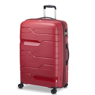 Abbildung von MODO by Roncato MD1 erweiterbarer Trolley mit TSA, dunkelblau, Grande, Hartschalenkoffer erweiterbarem Mittelteil und drehbaren Rollen