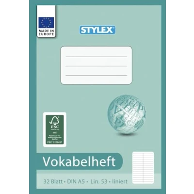 Abbildung von Stylex 41205 Vokabelheft A5, 32 Blatt, liniert