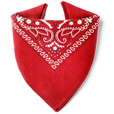 Abbildung von ...KARL LOVEN Rotes Bandana Paisleymuster 100% Baumwolle Dicker Stoff 20 Exklusivfarben