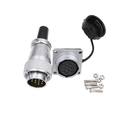 Abbildung von HangTon WS24 10 poliger Stecker, männlich, weiblich, Luftfahrt, kreisförmig, elektrisch, staubdicht, industriell, Metall, Korrosionsbeständigkeit, 18 AWG, Draht, A