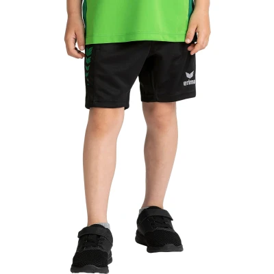 Abbildung von Erima Kinder Six Wings kurze Shorts, schwarz/smaragd, 152