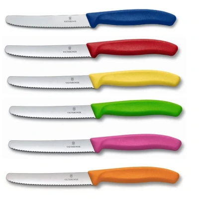 Abbildung von Victorinox Tafelmesser Küchenmesser Set, Swiss Classic, 6 tlg., Multicolor, Wellenschliff (6 Stück), perfekt für den täglichen Gebrauch, ideal die Küche &amp; Esstisch