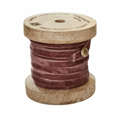 Abbildung von Loberon Samtband Olessa, doppelseitiger Flor, Schmuckband,Geschenkverpackung, Weihnachten, Polyester, Viskose, Mangoholz, rosa