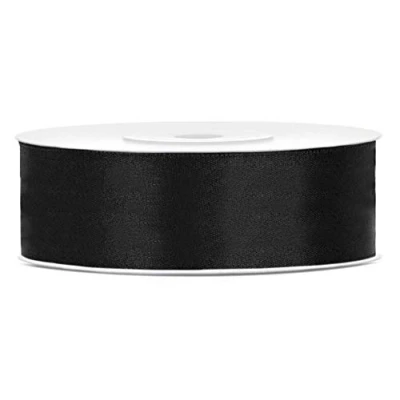 Abbildung von Libetui 25 Meter Satinband Schwarz 25mm schwarzes Schleifenband Dekoband Geschenkband Geschenkverpackung Blumenband Trauer Band
