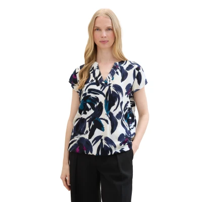 Abbildung von TOM Tailor Bluse, Damen, Größe: 38, Dark blue floral design