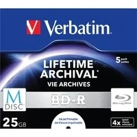 Abbildung von Verbatim Blu ray Rohling M Disc BD R 25GB Bedruckbar 4x 5er Jewel Case,