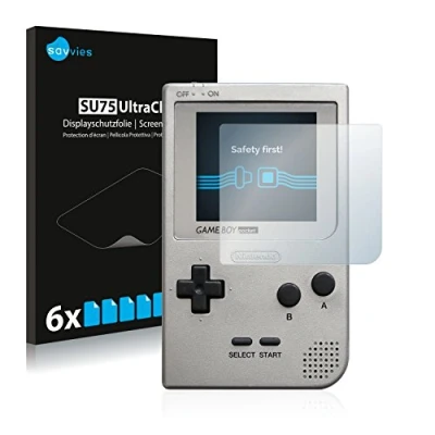 Abbildung von Savvies 6 Stück Schutzfolie für Nintendo Gameboy Pocket Displayschutz Folie Ultra Transparent