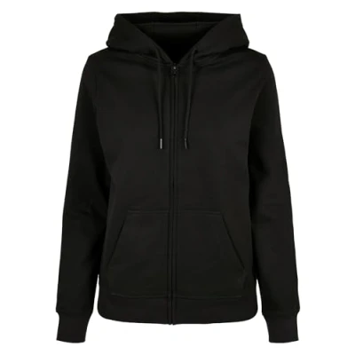 Abbildung von Build Your Brand Damen Ladies Basic Zip Hoody Kapuzenpullover, Black, 3XL