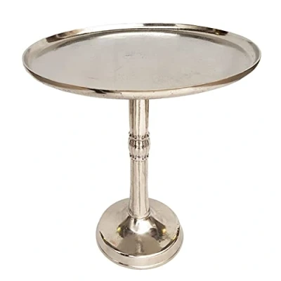 Abbildung von kreatives Wohnen Beistelltisch Metall rund ø 44x52 cm Dekotisch Adlon Silber oder Gold mit Design Mittelfuß Aluminium, Extra breit
