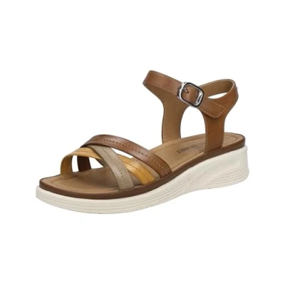 Abbildung von Josef Seibel Sevran Keilsandalette, Damen, Größe: 41, Cognac multi Schuhe