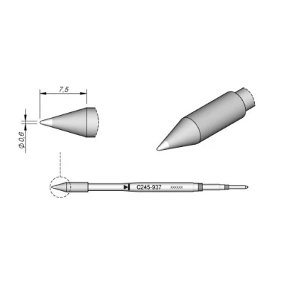 Abbildung von JBC Lötspitze Serie C245 Klingenform, C245939/6,0 x 0,4 mm, gerade C245939 (2045 2245 Loetkartusche Loetpatrone Loetspitze Lötkartusche Lötpatrone)