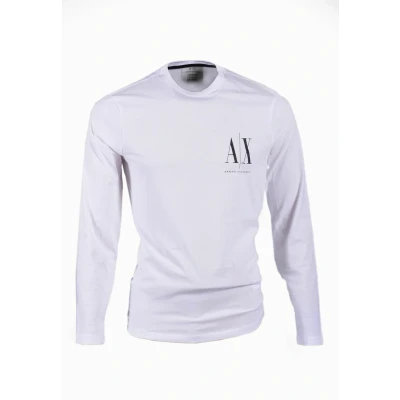 Abbildung von Armani Exchange Langarmshirt, Herren, Größe: Medium, Bianco