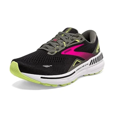 Abbildung von Brooks Adrenaline GTS 23 Laufschuh Stabilität, Damen, Größe: 36.5, Black gunmetal sharp green Schuhe
