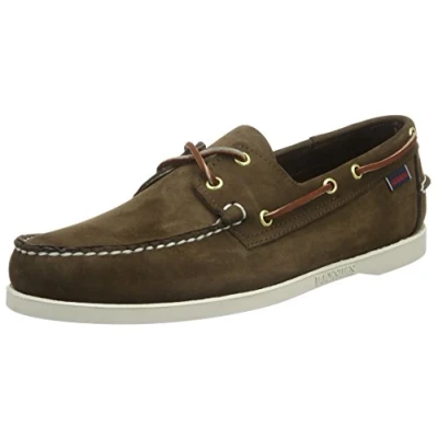 Abbildung von Herren Bootsschuh DOCKSIDES Braunes Nubukleder Weiße Sohle SEBAGO