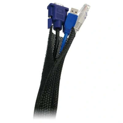 Abbildung von LogiLink KAB0006 Kabelschlauch (Klett), PET, schwarz, AD: 32 mm, 1,8 m