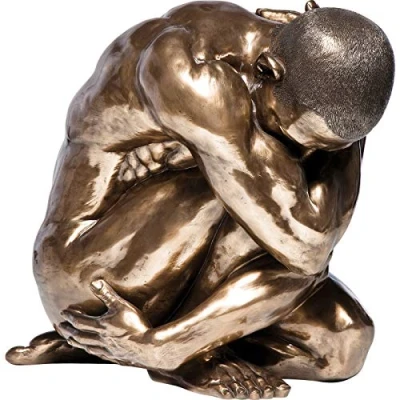 Abbildung von Kare Design Deko Figur Nude Man Hug Bronze, Skulptur, Objekt, Dekoration für Wohnzimmer, Schlafzimmer, Büro, Regale, Accessoire, 53,5x34,5x45 cm