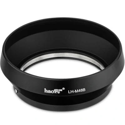 Abbildung von Haoge LH M48B Gegenlichtblende aus Metall für Olympus M.ZUIKO Digital 17mm F1.8 17 1.8 Objektiv 48B schwarz