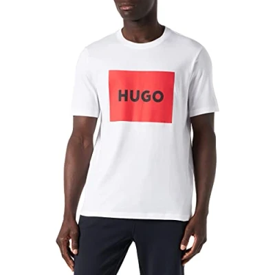 Abbildung von HUGO Dulive Tshirt print, Herren, Größe: Large, White