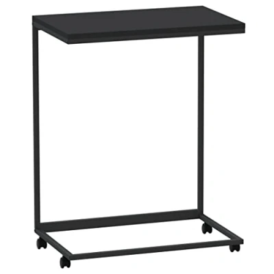Abbildung von vidaXL Beistelltisch Couchtisch Kaffeetisch Wohnzimmertisch Sofatisch Telefontisch Tisch Teetisch Wohnzimmer mit Rollen Schwarz 55x35x70 cm Holzwerkstoff