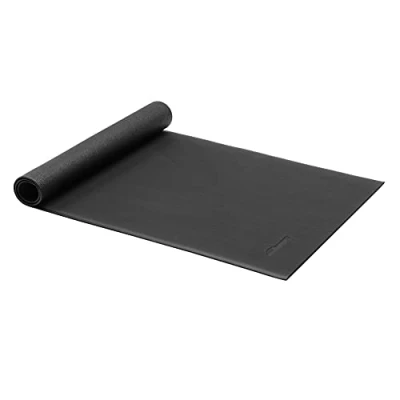 Abbildung von Amazon Basics Hochdichte Bodenmatte für Trainingsgeräte, Laufbänder und Fitnessstudios, 0,76 x 1,83 m, Schwarz