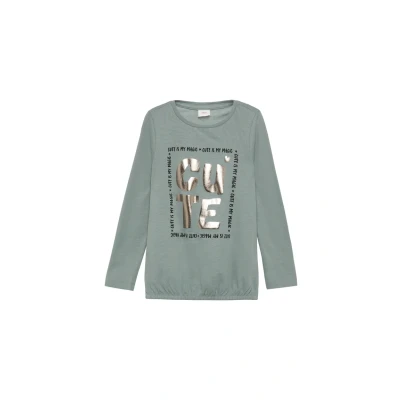 Abbildung von s.Oliver Langarmshirt mit Foil Print und Gummibund blassblau 116/122