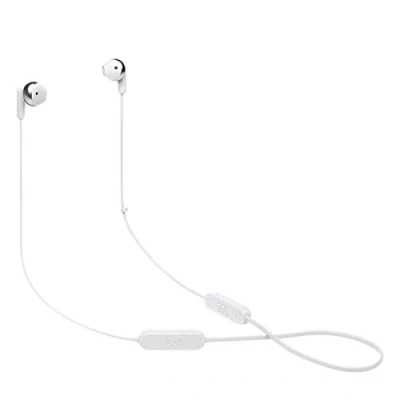 Abbildung von JBL Tune 215 Kabellose Bluetooth Kopfhörer mit Mikrofon, 3 Tasten, Fernbedienung, Flachkabel, Weiß