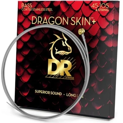 Abbildung von DR DBS 45 Dragon Skin+ Stainless Steel Bass Guitar Strings 105 Saitensatz für 4 Saiter E