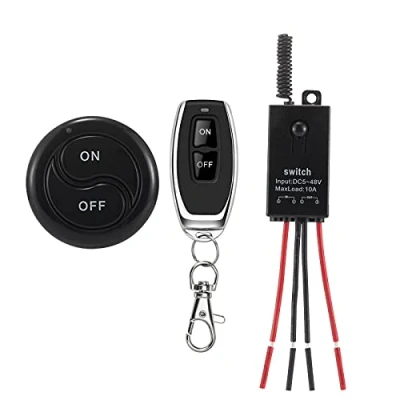Abbildung von dstfuy 12v funkschalter, kabelloser Lichtschalter DC 5V/12V/24V/48/10A Mini Relais Wireless Fernbedienung 328FT Langstrecken,für Deckenleuchten,Lampen