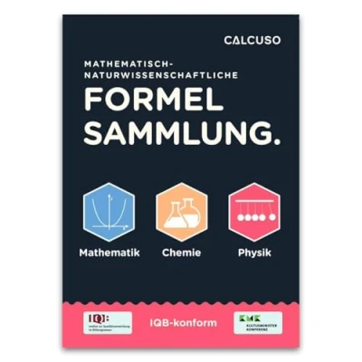 Abbildung von IQB Formelsammlung für Abitur: Mathematisch Naturwissenschaftliche Formeln Perfekt Prüfungsvorbereitung in Mathe, Physik, Chemie &amp; Biologie