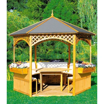 Abbildung von promadino Pavillon &quot;Palma&quot;, (Set), BxT: 326x326 cm, inkl. Sitzgruppe und Brüstung