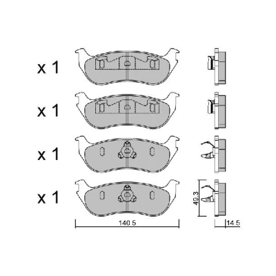 Abbildung von AISIN BPFO 2003 Bremsbelagsatz exkl. Verschleißwarnkontakt FORD USA: Explorer Mk2, III SUV