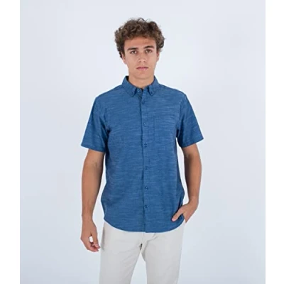 Abbildung von Hurley Herren O&amp;o Stretch S/S Hemd, Obsidian, S