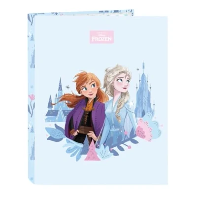 Abbildung von Safta FROZEN ICE MAGIC Ordner mit 4 Ringen, ideal für Kinder verschiedener Altersgruppen, bequem und vielseitig, Qualität Widerstandsfähigkeit, 26,5 x 33 cm, hellblau, M, Casual