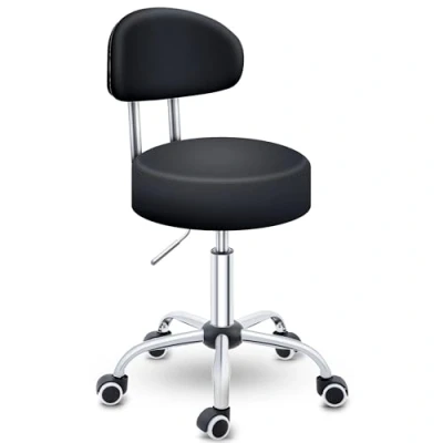 Abbildung von TRESKO Drehhocker Rollhocker mit Lehne, Arbeitshocker höhenverstellbar 47 60 cm, Bürostuhl Rollen Hocker Drehstuhl Kosmetikhocker