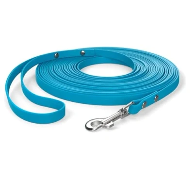 Abbildung von 10m Schleppleine, Hundeleine, Handschlaufe, Cyan Blau, extra schmal, schmutz und wasserabweisend